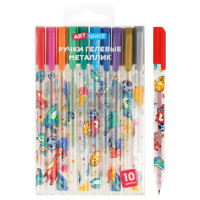 Набор гелевых ручек ArtSpace "Space Bunny", 10шт., 10цв., 1,0мм, металлик, ПВХ бокс