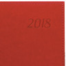 Ежедневник датированный 2018, A5 (ЕВРО), BRAUBERG "Rainbow", "гладкая кожа", красный, 130х215 мм, 12