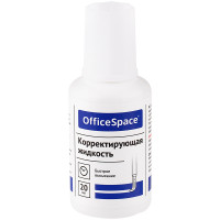 Корректирующая жидкость OfficeSpace, 20мл, на химической основе, с кистью, 12 шт/в уп