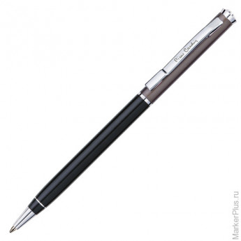 Ручка шариковая PIERRE CARDIN GAMME (Пьер Карден), корпус черный и коричневый, алюминий, хром, PC089