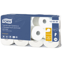 Бумага туалетная Tork "Premium"(T4) 2-слойная, стандарт. рулон, 23м/рул, 8шт., мягкая, тисн., белая 12 шт/в уп