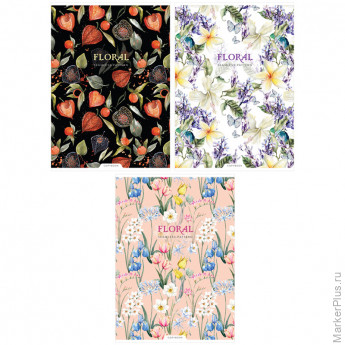 Тетрадь 96л., А4, клетка ArtSpace 'Цветы. Seamless pattern', 6 шт/в уп