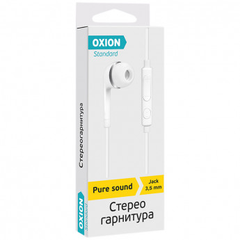 Наушники-вкладыши с микрофоном Oxion Standard 'HS230WH', 1м, белый