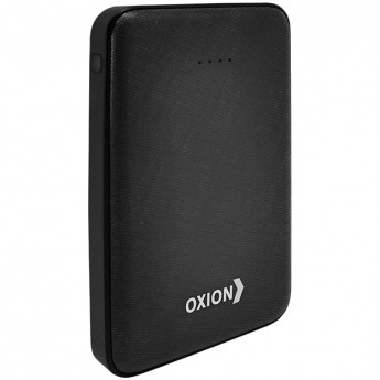Внешний аккумулятор Oxion Powerbank UltraThin 10000mAh, покр. carbon, индикатор, черный