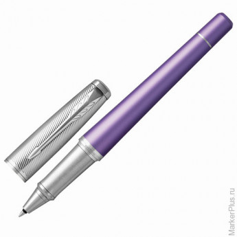 Ручка-роллер PARKER "Urban Premium Violet CT", корпус фиолетовый, анодированный алюминий, хром, 1931622, черная