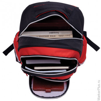 Рюкзак BRAUBERG, с EVA спинкой, для учеников начальной школы, "Красная фурия", 12 литров, 38х30х14 с
