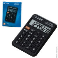 Калькулятор CITIZEN карманный LC-110N, 8 разрядов, питание от батарейки, 87х58 мм, черный