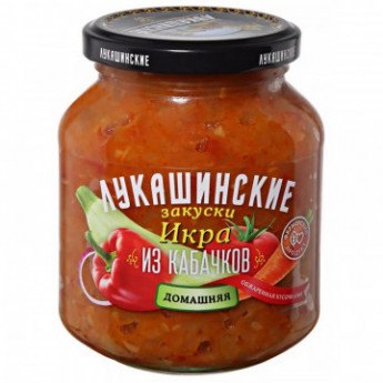 Консервация Икра из кабачков Лукашинские Домашняя, 340г