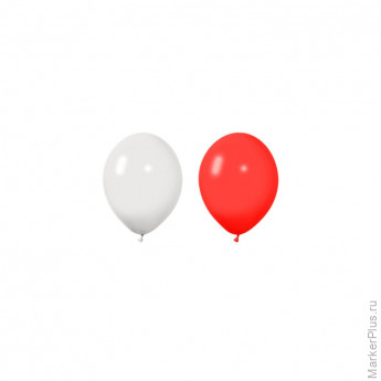 Набор шаров воздушн.праздн.пастель,цв белый,красный 25шт(латекс),30см,90358