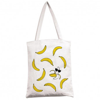 Сумка-шоппер Арт и Дизайн "Банановое настроение", 35*42см., белая, шелкография