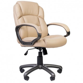 Кресло RC_EChair-681 TPU кожзам бежевый, пластик серый
