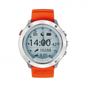 Смарт-часы GEOZON Hybrid Silver, 1.3, сереб/оран, G-SM03SVR