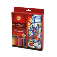 Карандаши цветные художественные Koh-I-Noor 'Polycolor 3837', 72цв., заточен.+ 2 точилки+3 ч/гр. кар. 1500, картон, европодвес