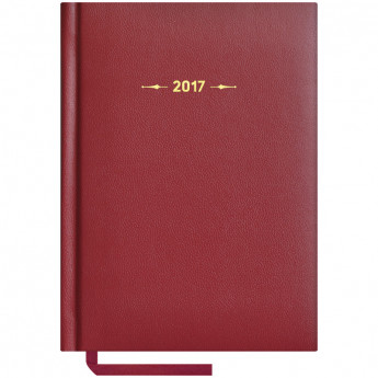 Ежедневник датированный 2017г., А6, 176л., балакрон, "Ariane", бордовый