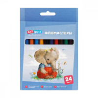 Фломастеры ArtSpace 'Рисунки. Lovely animals', 24цв., смываемые, картон, европодвес