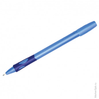 Ручка шариковая "LeftRight", для левшей, синяя, 0,8мм, грип, голубой корпус, 10 шт/в уп