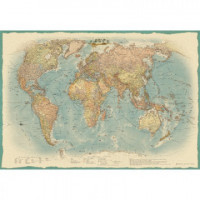 Настенная карта Мир политическая 1:22млн.,1,54х1,07м.,ретро стиль