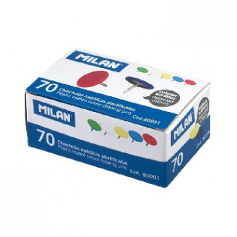 Кнопки MILAN 10 мм, цветные 70 шт. карт.уп. 80091, комплект 70 шт
