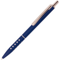 Ручка шариковая Luxor 'Window' синяя, 1,0мм, корпус синий/хром, кнопочный механизм, 10 шт/в уп