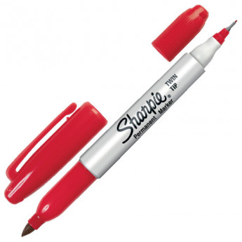 Маркер перманентный двусторонний SHARPIE КРАСНЫЙ, "Twin Tip", наконечники 0,9/0,5 мм, S0811110