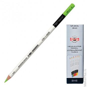 Текстмаркер-карандаш KOH-I-NOOR, сухой, зеленый, 3411005008KS