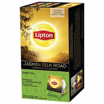 Чай LIPTON (Липтон) Discovery "Jasmin Silk Road", зеленый, 25 пакетиков по 1,4 г, 67026292