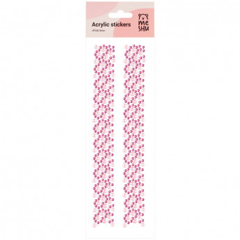 Наклейки акриловые MESHU 'Pink line', 25*7,8см, 5 шт/в уп