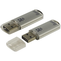 Память Smart Buy "V-Cut" 32GB, USB2.0 Flash Drive, серебристый (металл.корпус)