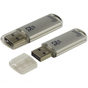Память Smart Buy 'V-Cut' 32GB, USB2.0 Flash Drive, серебристый (металл.корпус)