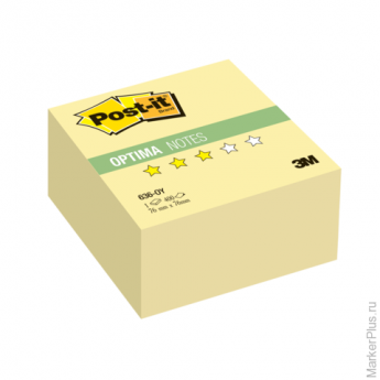 Блок самоклеящийся (стикер) POST-IT Optima "Осень", 76х76 мм, 400 л., желтый, 636-OY