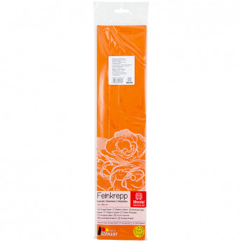 Бумага крепированная Werola, 50*250см, 32г/м2, растяжение 55%, оранжевая, в индивидуальной упаковке