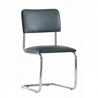 Кресло FA_Silwia каркас хром, к/з чёрный V4/DO350
