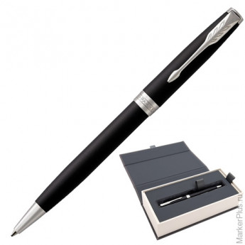 Ручка шариковая PARKER 'Sonnet Core Matt Black CT', корпус черный матовый лак, палладиевые детали, черная, 1931524