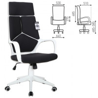 Кресло офисное BRABIX Prime EX-515, пластик белый, ткань, черное, XXXXXX