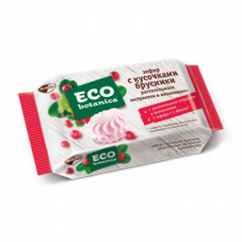 Зефир Eco-botanica с кусочками брусники, 250г