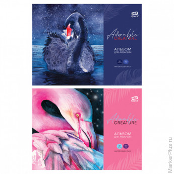 Альбом для акварели, 20л., А4, на склейке ArtSpace "Яркие создания", 180г/м2, ассорти