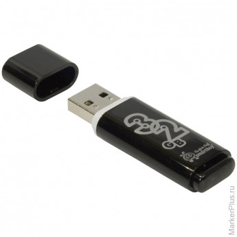 Память Smart Buy 'Glossy' 32GB, USB2.0 Flash Drive, черный