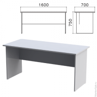 Стол письменный "Монолит", 1600х700х750 мм, цвет серый, СМ3.11