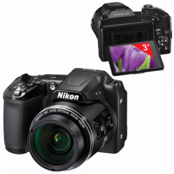 Фотоаппарат компактный NIKON CoolPix L840, 16Мп, 38x zoom, 3"ЖК-мон., Full HD, Wi-Fi, черн., VNA770E1