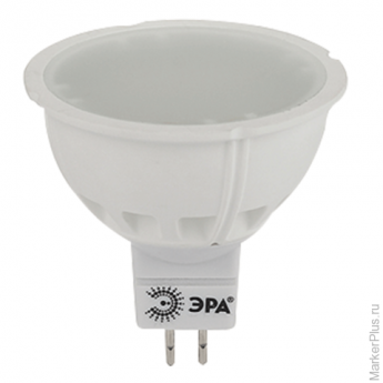 Лампа светодиодная ЭРА, 5 (35) Вт, цоколь GU5.3, MR16, теплый белый свет, 25000 ч., LED smdMR16-5w-8