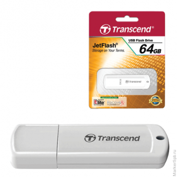 Флэш-диск 64 GB, TRANSCEND Jet Flash 370, USB 2.0, белый, TS64GJF370