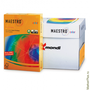 Бумага MAESTRO color А4, 80 г/м2, 500 л., интенсивно-оранжевая OR43