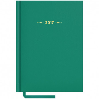 Ежедневник датированный 2017г., А6, 176л., балакрон, "Ariane", зеленый