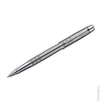 Ручка-роллер "IM Premium Shiny Chrome Metal Chiselled CT" черная, 0,8мм, подар. уп.