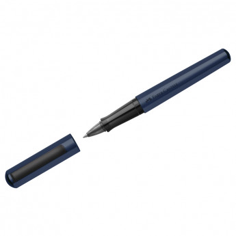 Ручка-роллер Faber-Castell 'Hexo', черная, 0,7мм, шестигран., синий корпус, инд. карт. упак.