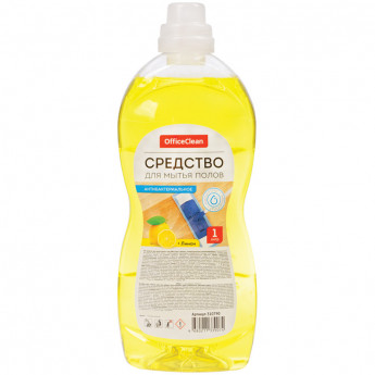 Средство для мытья полов OfficeClean "Антибактериальное. Лимон", 1л