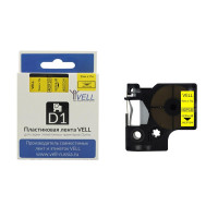 Картридж Vell VL-D-S0720730/40918 (9 мм, черн на желтом) для LM {vell40918