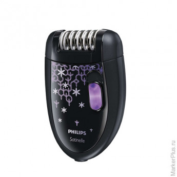 Эпилятор PHILIPS HP6422/01, 20 пинцетов, 2 скорости, сеть, массажная насадка, чехол, черный