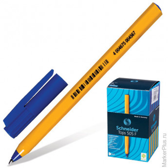 Ручка шариковая SCHNEIDER TOPS F 505, одноразовая, корпус желтый, 0,3 мм, синяя, S507/3