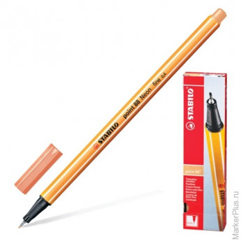 Ручка капиллярная (линер) STABILO "Point 88", Светло-телесная, корпус оранжевый, линия письма 0,4 мм, 88/26